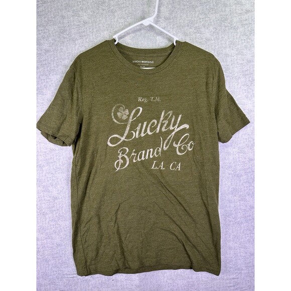 Lucky Brand Other - Lucky Brand Shirt Adult Medium Green Graphic Short Sleeve Classic Lucky Men